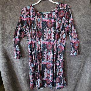 Colorful Geometric Patterned Dress